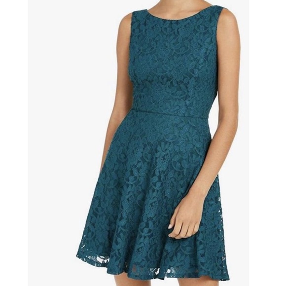 Speechless Juniors Midi Sleeveless Teal Lace Dress - Picture 1 of 9
